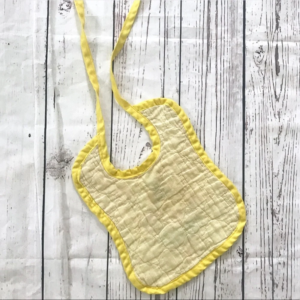 Vintage 1970’s yellow clown quilted cotton bib